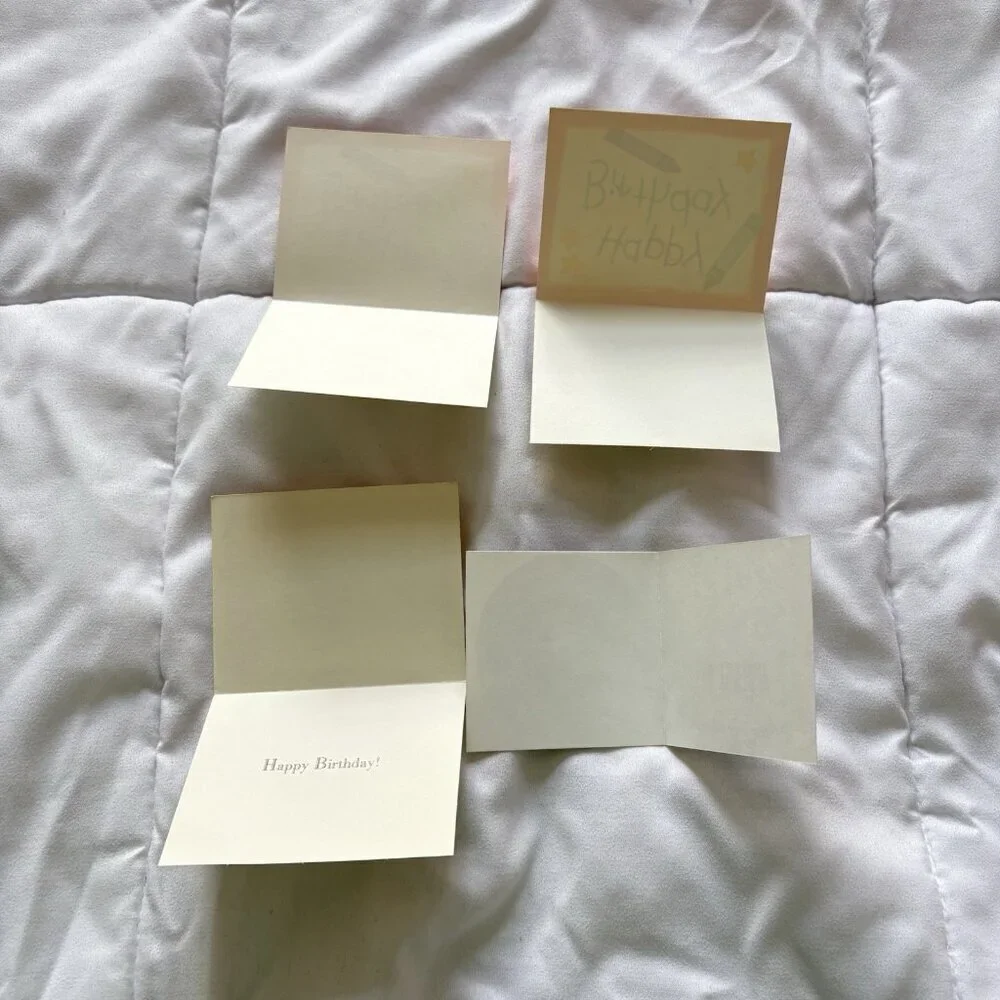 Vintage Lot of (4) 80s 90s Happy Birthday Greeting MINI‎ Cards UNUSED